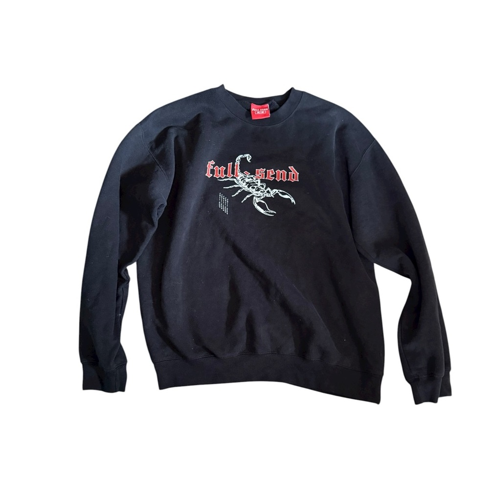 Full Send Black Crewneck Sweater for Men